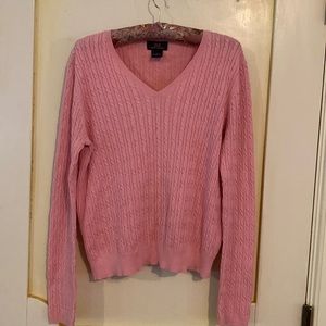 Cotton & cashmere cable sweater pink